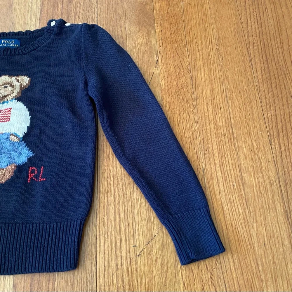 Ralph Lauren Knit Cotton Sweater Polo Bear